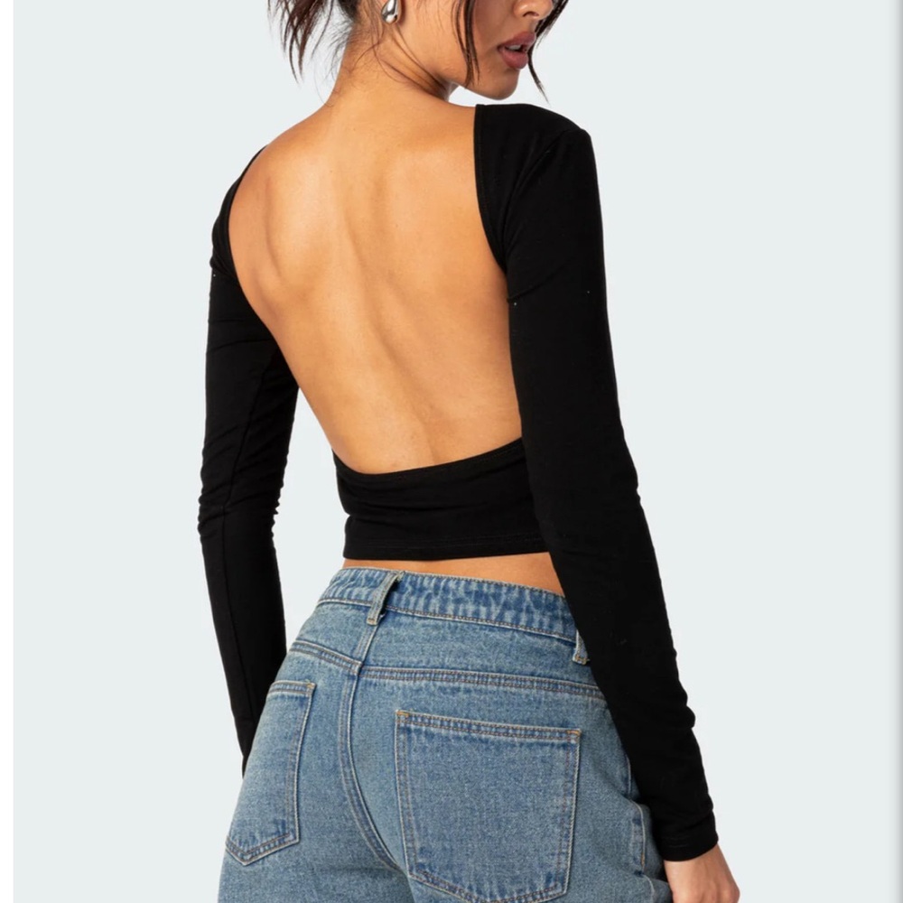 Edikted Black Open Back Top